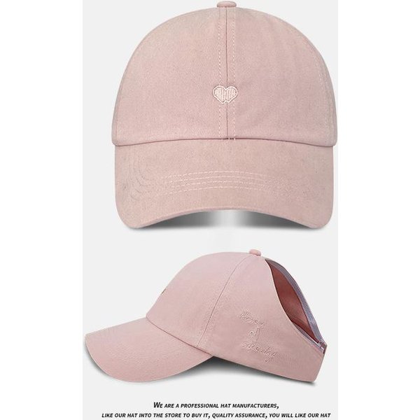 Gorras De BéIsbol Para Cola De Caballo De Mujer Moda Dama Cruzado MoñO Desordenado Snapback Sombrero Deportes Al Aire Libre Transpirable Ajustable Gorras Trucker (Pink,Adjustable&Adult (54-60Cm)) Color Rosa-image