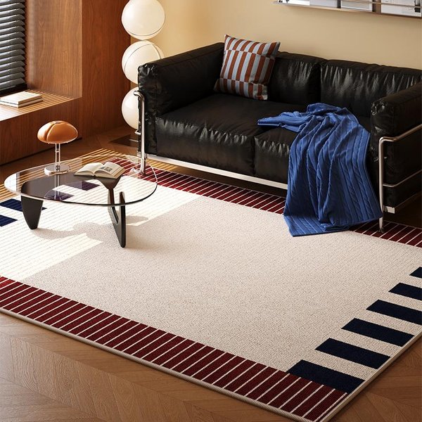 Nowoczesny Retro Lekki Luksusowy Dywanik Obszarowy – MięKka Komfortowa Mata PodłOgowa Do Salonu Sypialni, Dywanik Pod Kanapę Stolik Kawowy 80X120Cm(31X46In) Black-image