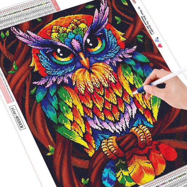 Pintura De Diamante Redondo Completo Animales De Llegada Bordado De Diamantes Venta ImáGenes De BúHo 20X30 Red-image