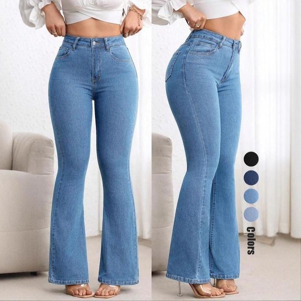 Jeans Acampanados EláSticos De Cintura Alta Para Mujer Con Efecto Levanta GlúTeos Ajustados De Pierna De Campana Pantalones De Mezclilla 2026 3XL-image