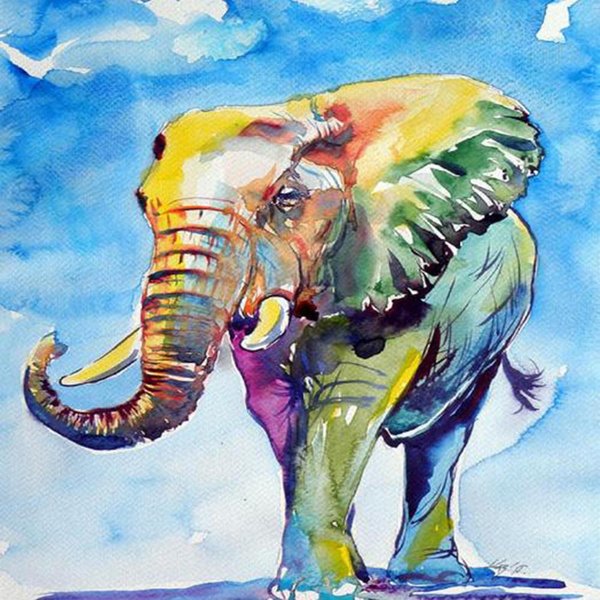 Pintura De Diamantes Kits De Punto De Cruz Gratis Bordado Mosaico Punto De Cruz Imagen De Elefante DecoracióN Para El Hogar 30X30Cm-image