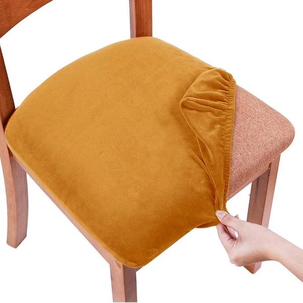 Fundas De Silla De Terciopelo Para Comedor Funda De Asiento Suave EláStica ExtraíBle Protector De Silla Anti-Suciedad DecoracióN De Sillas De Hotel Y Boda 1 Piece-image