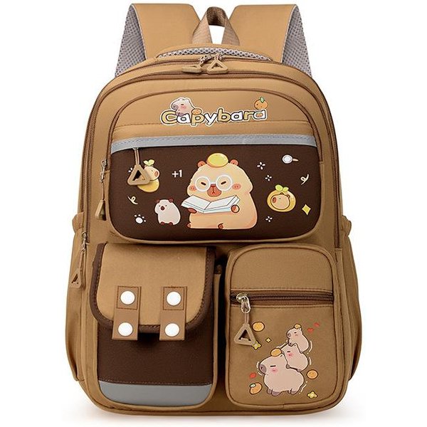 Mochila Escolar Capibara Para Adolescentes NiñAs Set De Bolsas Escolares Mochila Casual Diaria NiñOs 3 Piezas Bolso Para Libros Kawaii Mochila Escolar Infantil Mochila De Viaje-image