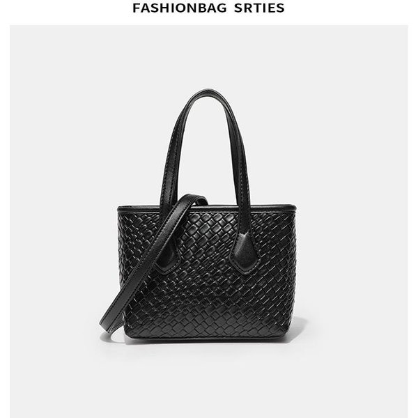 Bolso Cheongshou Trenzado De Diamantes De Moda Para Mujer Estilo Nuevo Bolso De Hombro ÚNico Para El Brazo Bolso Tote Popular De Gran Capacidad Para El Viaje Black-image