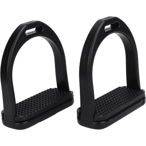 2 Piezas Estribos De PláStico De Alta Resistencia Con Almohadilla De Goma Negra Antideslizante Accesorios Para Herramientas De Caballo(PequeñA ) S Black-image