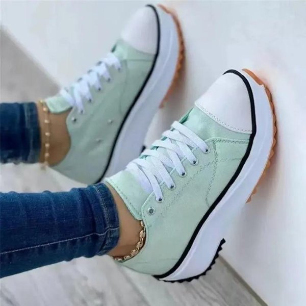 Modne Grube Podeszwy Sportowe Buty Jesienne Damskie PłóCienne Buty Casualowe Grube Podeszwy Sportowe Buty Damskie Sznurowane 43 Gray-image