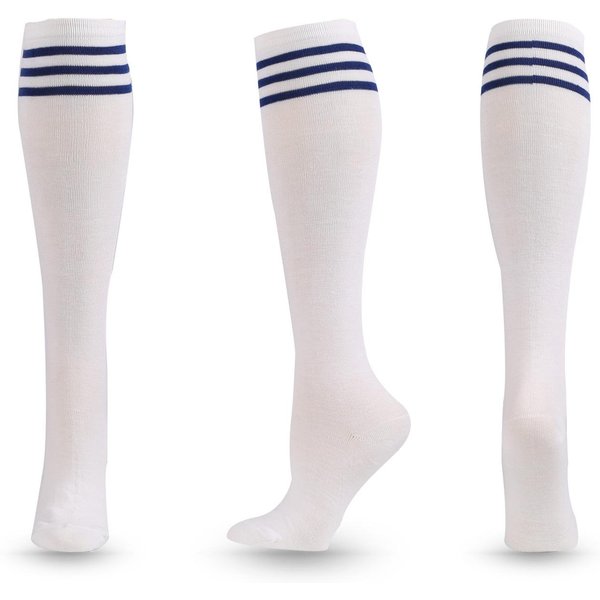 Calcetines De CompresióN Unisex Calcetines De FúTbol Antideslizantes De Tubo Largo Hasta La Rodilla Calcetines Calcetines Rayados Para FúTbol Calcetines Deportivos Para Correr One Size-image
