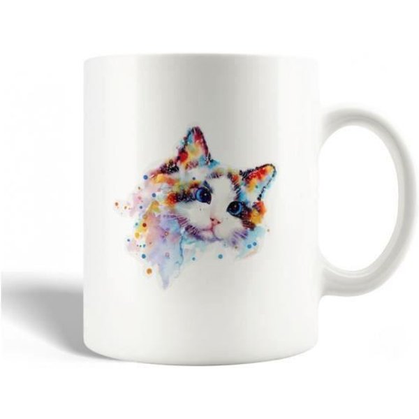 Taza De CeráMica - Gato Bengalí - Multicolor - 30Cl - Apta Para Lavavajillas - 9,5Cm-image