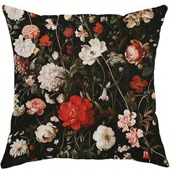 WzóR Kwiatowy I Motylkowy Dwustronnie Drukowana Poszewka Na Poduszkę KróTki Plusz Odpowiednia Do SalonóW Sypialni Narzuta Na Sofę Poszewka Na Poduszkę 60X60Cm-image