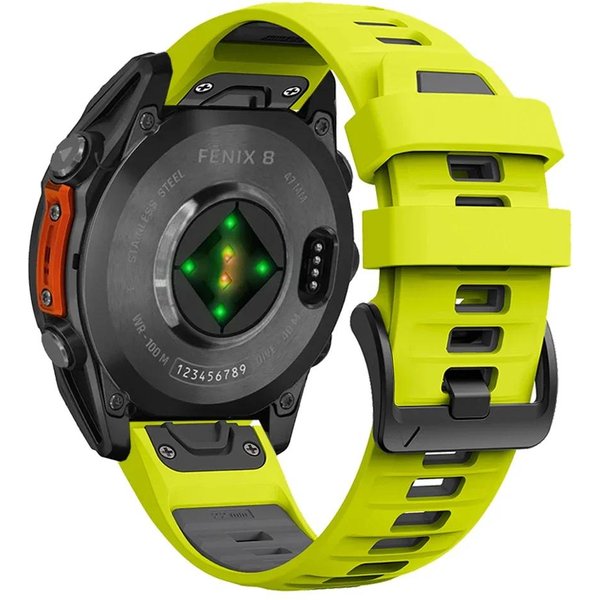 Dla Fenix8 Pasek Do Zegarka Dla Garmin Fenix 8 47Mm 51Mm E 7 7X 6 6X 5 5X/Epix Pro/Enduro 3 Quickfit 22Mm 26Mm Silikonowy Pasek Bransoleta Quickfit 22Mm Yellow-image