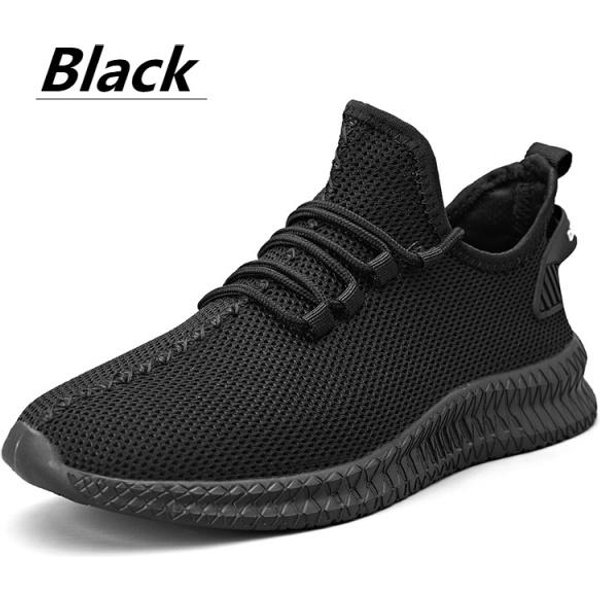 Zapatillas De Deporte De Moda, Zapatos Informales Ligeros Para Hombre, Calzado Transpirable Para Hombre, Calzado Para Caminar Con Cordones, Zapatillas Deportivas Para Correr De Talla Grande 39 Negro-image