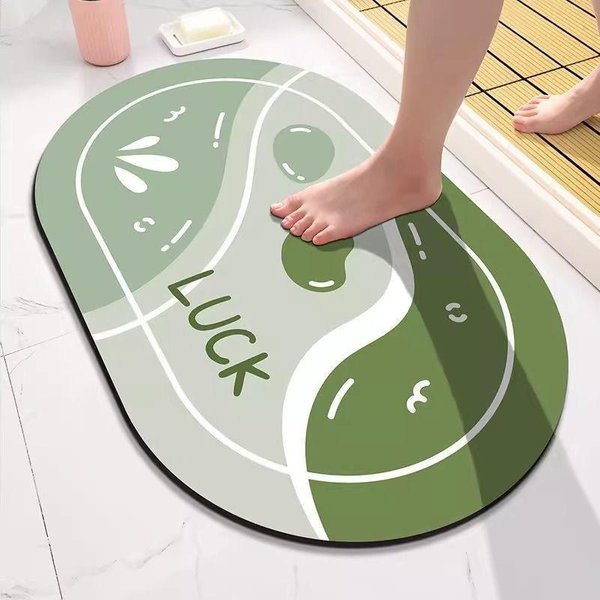 Alfombrilla De Suelo De Barro De Diatomeas Para El Hogar, Absorbente De Agua, Secado RáPido, Alfombrilla Para El BañO, Puerta Del BañO, Antideslizante Y Resistente A La Suciedad, Alfombrilla Para El Pie, Alfombrilla Para La Entrada Del Inodoro 40 * 60Cm B-image