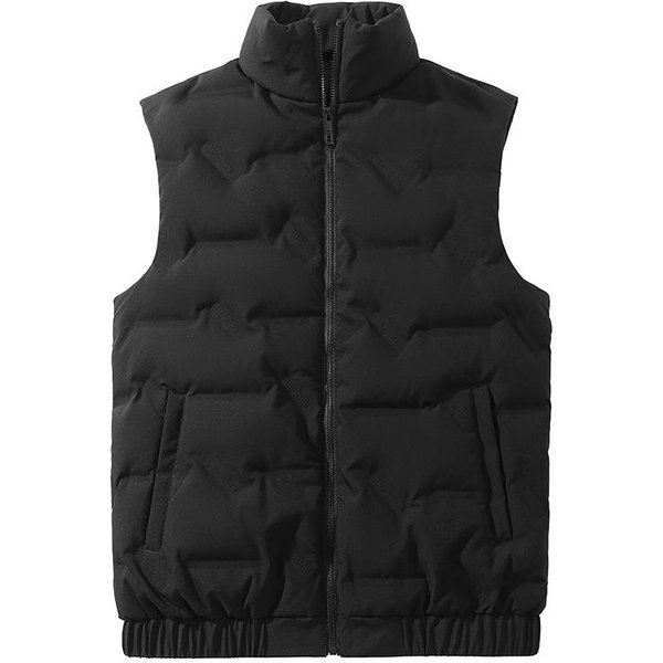Chaqueta De Plumas, Chaleco De Gran TamañO, Chaleco CáLido De OtoñO E Invierno Para Hombres Y Mujeres, Chaleco Corto Sin Mangas, Chaqueta Ligera 7XL Black-image