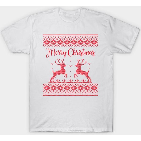 Camiseta Mujer Estilo SuéTer Feo Ciervo De Navidad Harajuku Estampado Kawaii Camiseta De Verano Manga Corta Camiseta Superior Femenina 4XL Blanco-image