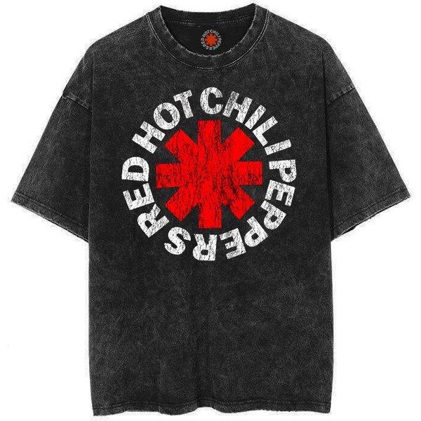 Modny BawełNiany T-Shirt Vintage RED HOT Chili Peppers T-Shirt MęSki Damski Hip Hopowy T-Shirt Oversize Streetwear Z KróTkim RęKawem S-image