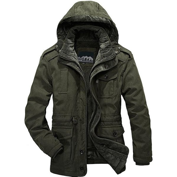Ropa CáLida Acolchada De AlgodóN, Chaquetas Acolchadas De AlgodóN Con Forro ExtraíBle Para Hombres De Pelo Mediano Y Largo Xxxl-image