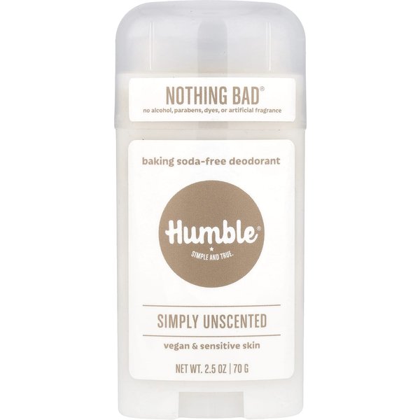Humble Brands, Baking Soda-Free Deodorant, Simply Unscented, 2.5 Oz (70 G) White-image