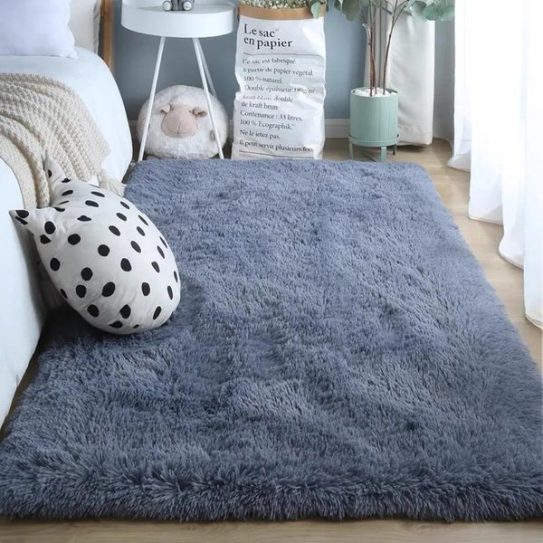 BeżOwy Puszysty DłUgowłOsy Dywan Ultra MięKki Pluszowy AntypośLizgowy Zmywalny Dywan Do Sypialni, Salonu, Przytulnego Wystroju Domu 80X120Cm 31X47Inch-image