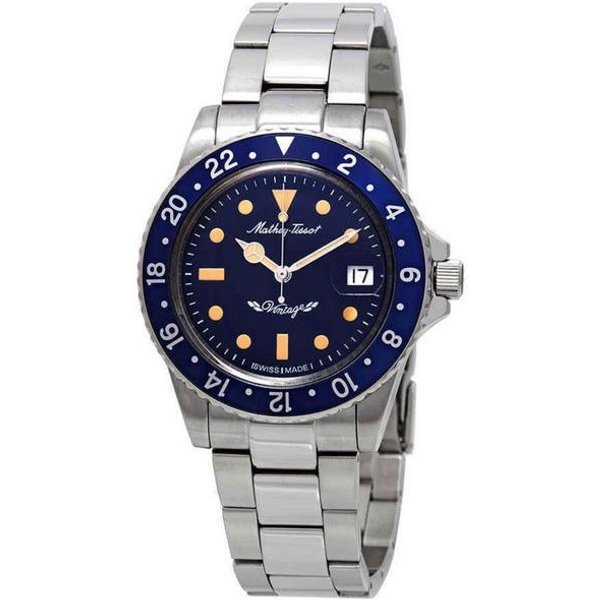 Reloj AutomáTico Mathey-Tissot Mathy Vintage De Acero Inoxidable Con Esfera Azul H900ATBU Para Hombre-image