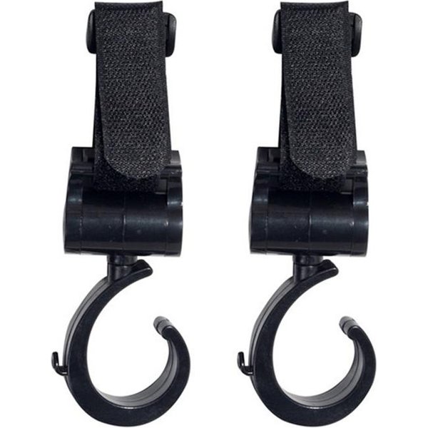 2 Ganchos Para Cochecito De Bebé, Accesorios Para Cochecito De Bebé, Accesorio De Compras, Gancho Multiusos Para Cochecito De Bebé, Gancho Multiusos Para Compras. Negro-image