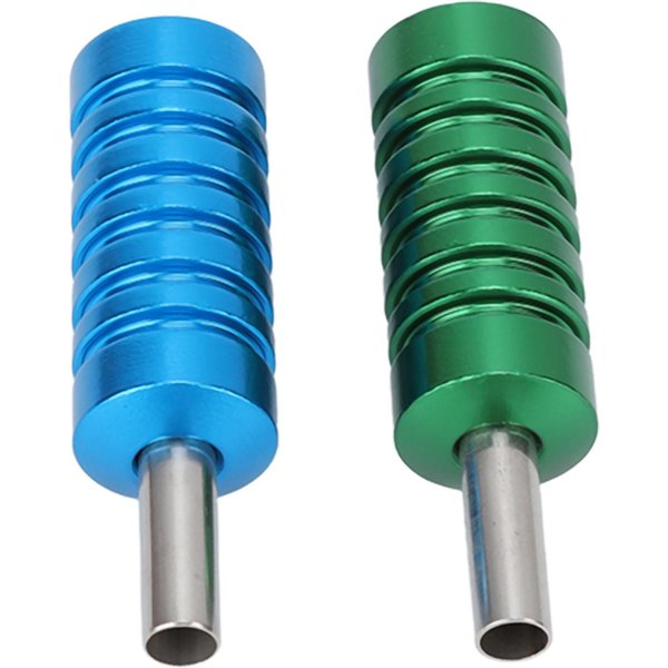 2Uds EmpuñAdura De AleacióN De Aluminio Para MáQuina De Tatuar Antideslizante EmpuñAduras Para Mango De Tatuaje Verde Azul DiáMetro De 2.1Cm Blue-image