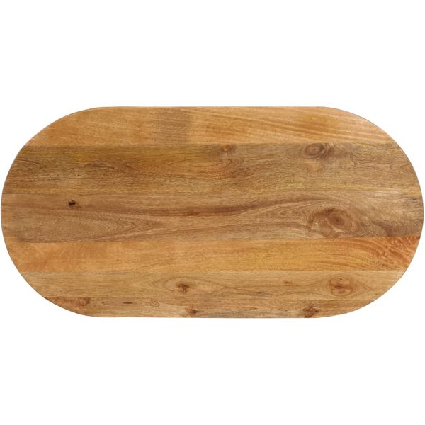 Vidaxl Tablero De Mesa, 90X40X3,8 Cm, Ovalado, Madera Maciza De Mango-image