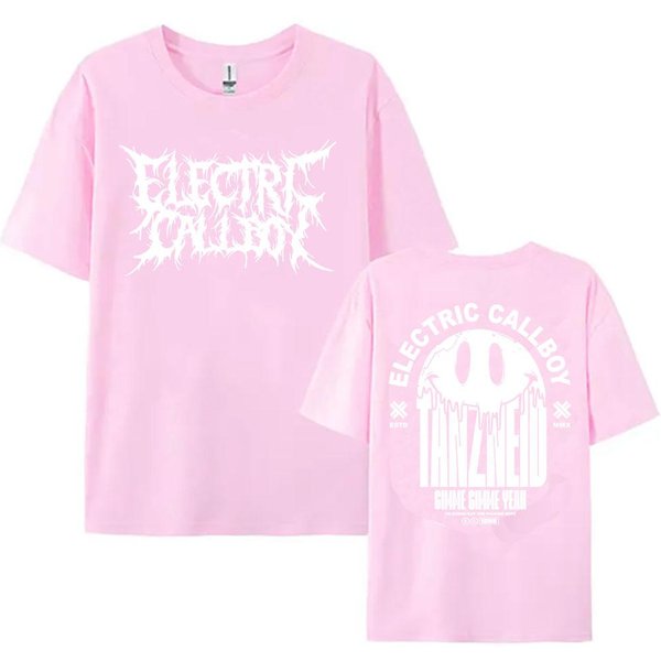 Camiseta Electric Callboy Tanzneid Deathcore Manga Corta 100% AlgodóN Para Mujer Camiseta GráFica Merchandising Holgada Casual Moda Mujer Camiseta Anime Verano Tops XXL White-image