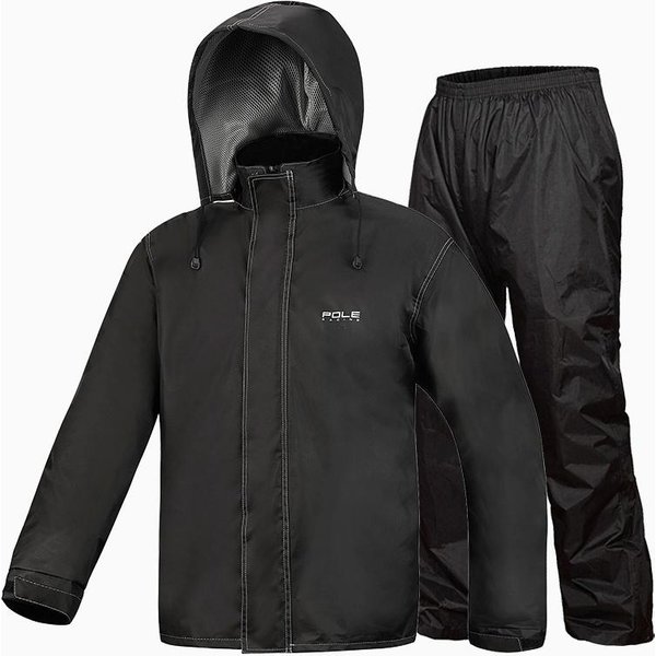 Traje De Lluvia Impermeable Ciclismo Cubierta De Lluvia Chaqueta Y Pantalones Unisex Senderismo Impermeable Pantalones Ropa Impermeable Para XXL Negro-image