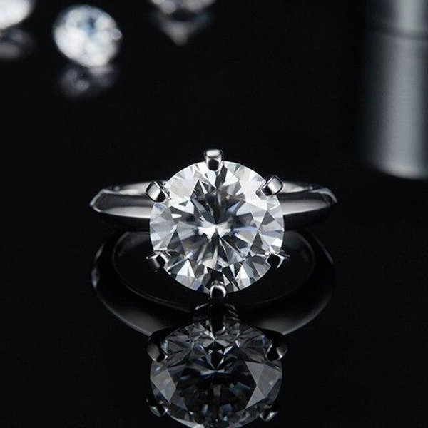 Prawdziwe 5 Ct D Kolor Moissanite PierśCionki Dla Kobiet 100% 925 Srebro BłYszcząCe ŚLubne PrzyjęCie Rocznicowe PierśCionek Fine Jewelry Girl 8 Gray-image