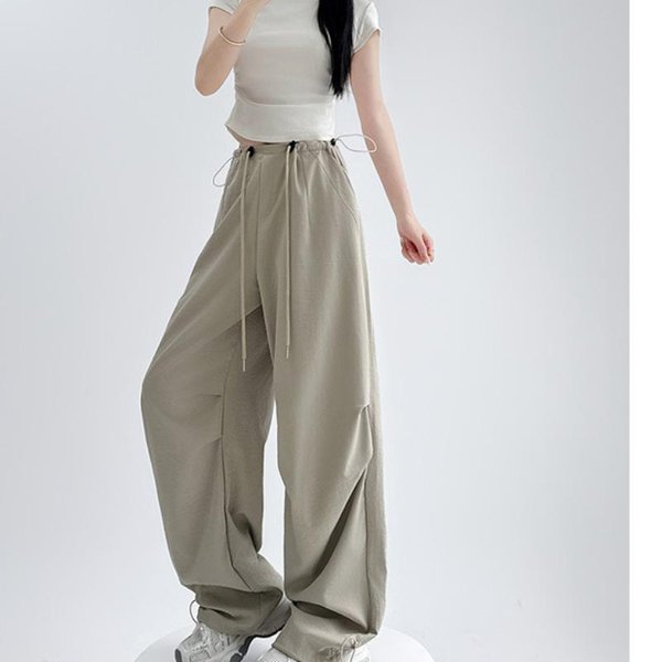 Pantalones De Trabajo Retro Primavera Y OtoñO Verano Nuevo Estilo Pantalones Casuales Sueltos Pantalones Deportivos Paracaidista VersáTiles Pantalones De Pierna Ancha XL Gray-image