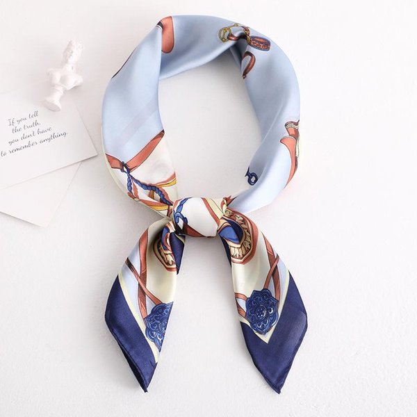 Luksusowy Jedwabny Szalik Dla Kobiet Chusta HidżAb Bandana Modny Kwadratowy Szalik 70*70Cm Chusteczka WzóR Chusty Do Okrycia Echarpe Foulard One Size-image