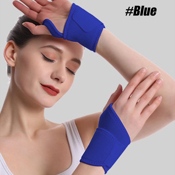 MuñEquera De Soporte Ajustable Para TúNel Carpiano Artritis Tendinitis Alivio Del Dolor Vendaje De CompresióN 1 Par Azul-image
