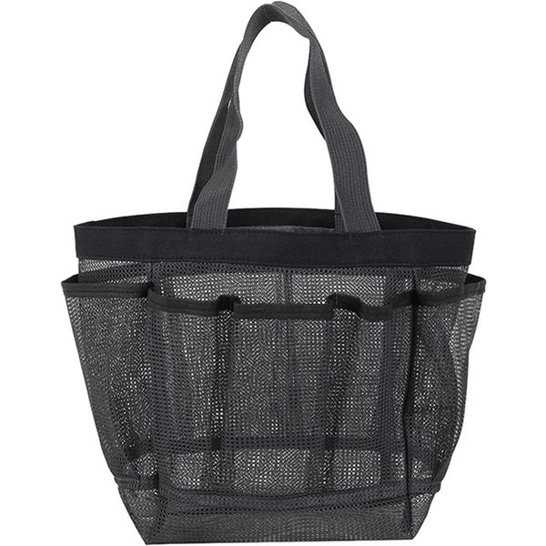 Bolsa De Ducha De Malla, Bolsa De ArtíCulos De Tocador Colgante, Bolsa De ArtíCulos Esenciales Para Dormitorio Universitario, Bolsa De Lavado PortáTil De Secado RáPido Gris-image