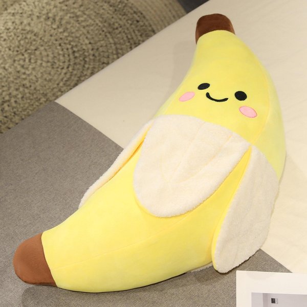 MuñEco De Peluche Gigante De PláTano Dibujos Animados Lindo Almohada PláTano Amarillo Sonriente Juguete De Peluche Fruta DecoracióN Del Hogar Regalo Para NiñOs About 25Cm-image