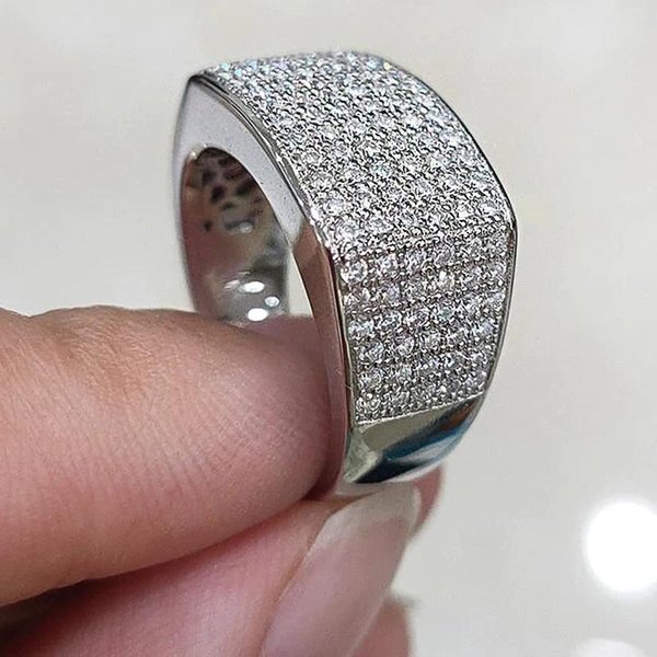 Huitan Anillos De Circonita CúBica Bling Bling Para Mujer Boda Compromiso Anillos De Lujo JoyeríA De Moda Con Forma GeoméTrica Lote 8-image