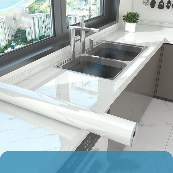 Papel Tapiz Autoadhesivo Impermeable A Prueba De Aceite Para Cocina, Pegatinas De Azulejos De MáRmol De ImitacióN De Alta Temperatura 40Cm*20M-image