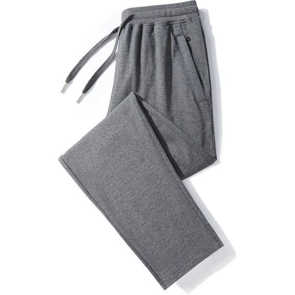 Pantalones Casuales Para Hombre, Pantalones Deportivos, Verano Ajuste Delgado, Pierna Recta Holgada, Pantalones De CháNdal Tallas Grandes, Color SóLido 5XL Gray-image