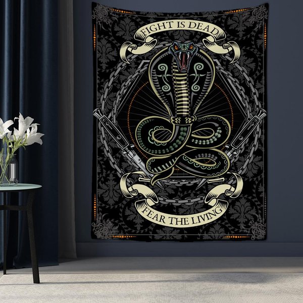 Tapiz PsicodéLico De Tarot De Animales, Colgante De Pared, BrujeríA, Bohemio, Hippie, Mandala, Tapiz, DecoracióN Del Hogar Para HabitacióN 95X70Cm Black-image