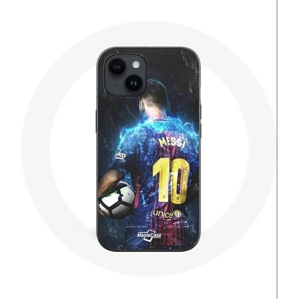 Coque Pour Iphone 14 - Maniacase - Lionel Messi - Souple - Noir - Fcb-image