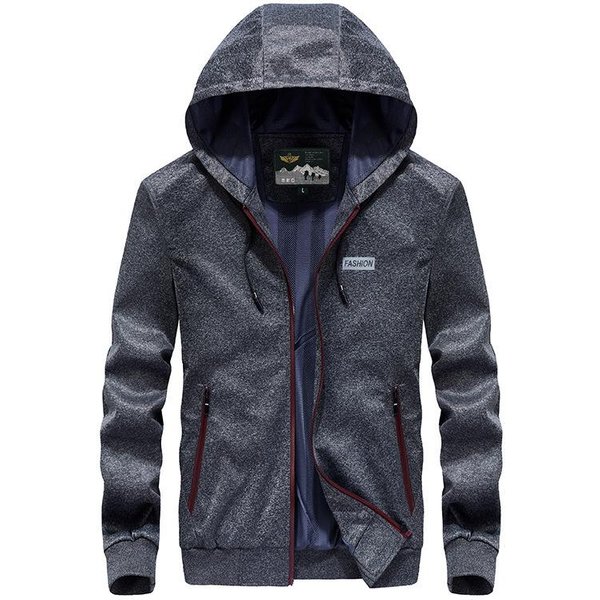 Chaquetas Nuevas De Hombre Para Primavera Y OtoñO Tallas Grandes Juveniles Con Capucha Casuales Chaquetas De OtoñO Tops Para Hombre 4XL Black-image