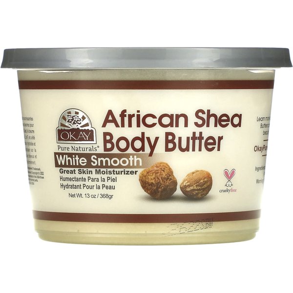 Okay Pure Naturals Manteca De Karité Africana, Blanca Y Suave, 368 G (13 Onzas) Gray-image