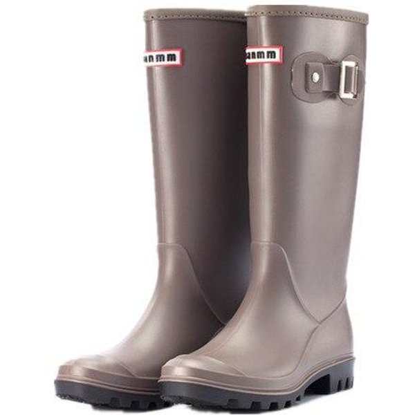 Botas De Lluvia De Moda Para Mujer, Botas De Agua Hasta La Rodilla Con Hebilla De Tubo Largo, Zapatos Impermeables De Alta Calidad, Botas De Lluvia De Goma Y PVC Para Mujer, Df456 41-image