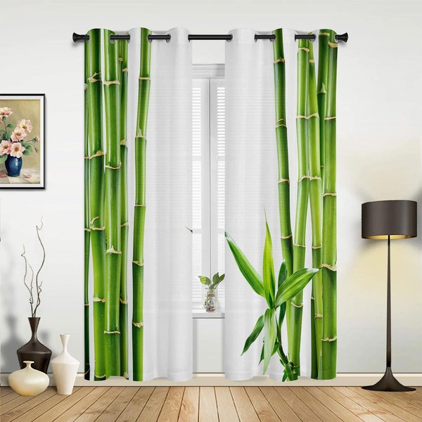 ZasłOny Bambusowe Retro Shabby Plant Do Sypialni, Salonu, Kuchni, Pokoju DziecięCego, Nowoczesnego Wystroju Domu 135W X 60H(Cm) X1-image