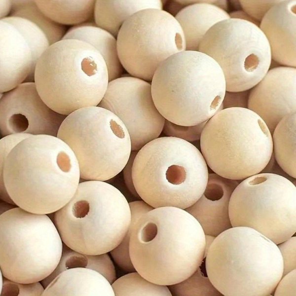 Drewniane Koraliki Do RęKodziełA DIY W Naturalnym Kolorze Drewna 12Mm-50Pcs Khaki-image