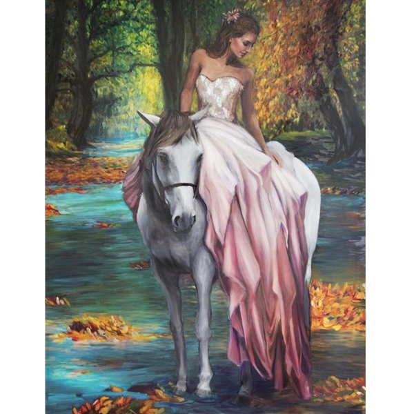 Pintura De Diamantes Redonda Completa 5D Paisaje Bordado Mosaico DecoracióN Del Hogar Venta Regalo Hecho A Mano 20X30CM-image