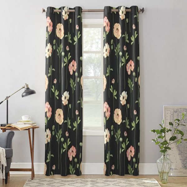 Kwiaty Akwarela ZasłOny Okienne Do Salonu Sypialni Luksusowe Nowoczesne ZasłOny Kuchenne Tkanina Draperie 135W X 230H(Cm) X2-image
