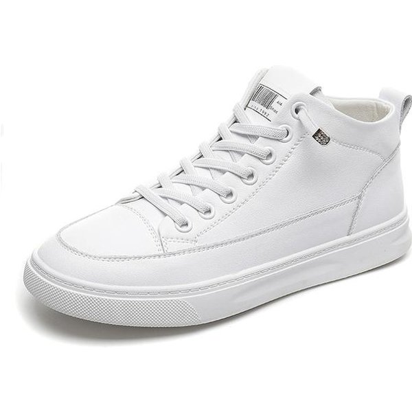 Damskie Sneakersy Z Prawdziwej SkóRy Sznurowane PłAskie Buty Codzienne Damskie Wygodne Klasyczne Damskie Sneakersy Modne Buty Wulkanizowane 40 BiałY-image