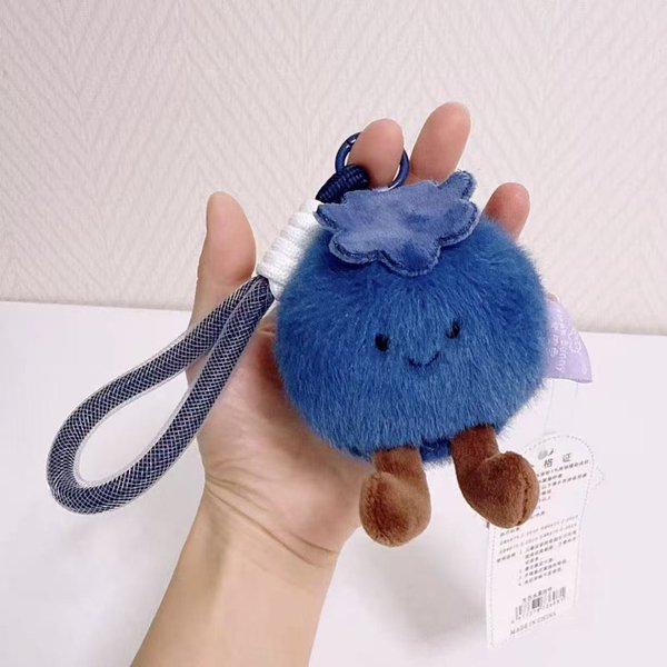Peluche De AráNdano Nuevos Llaveros Adorno Colgante Para Bolso Lindo Accesorio De Fruta Regalo Para Amigo Encanto Para Bolso Blue-image