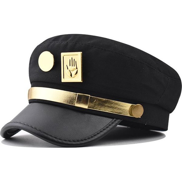 Anime Jojo's Bizarre Adventure Kujo Jotaro Cosplay Czapka Unisex Dla DorosłYch Metalowa Odznaka Czapka Rekwizyt 56-58CM-image