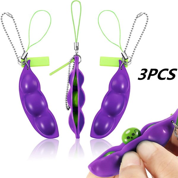 Zabawki Fidget Zabawki Edamame OdstresowująCe MięKkie Fasolki Do ŚCiskania Brelok Urocza Zabawka Antystresowa Dla DorosłYch Gumowa Dla DziewcząT I ChłOpcóW Prezent Na BożE Narodzenie-image
